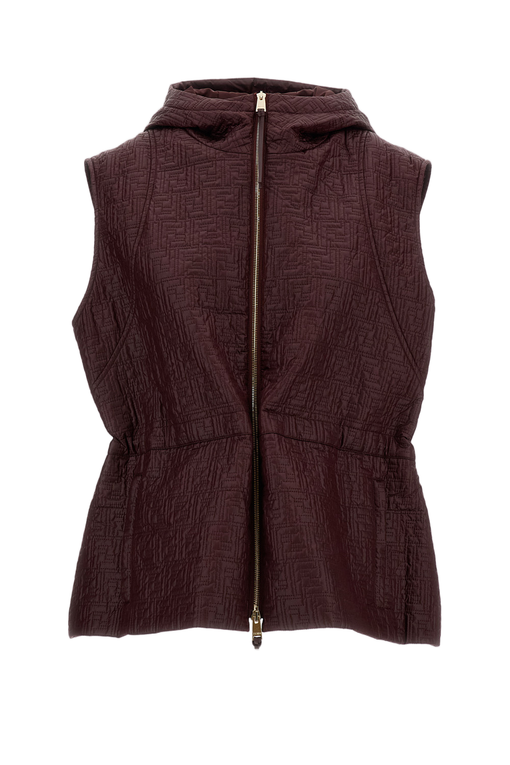 Quilted Nylon Vest with High Collar