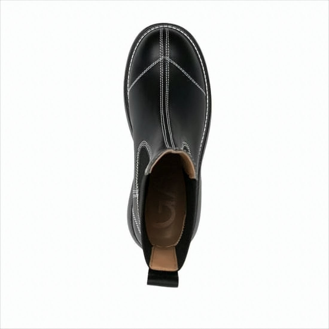 Black Polyurethane Boots with Chunky Silhouette