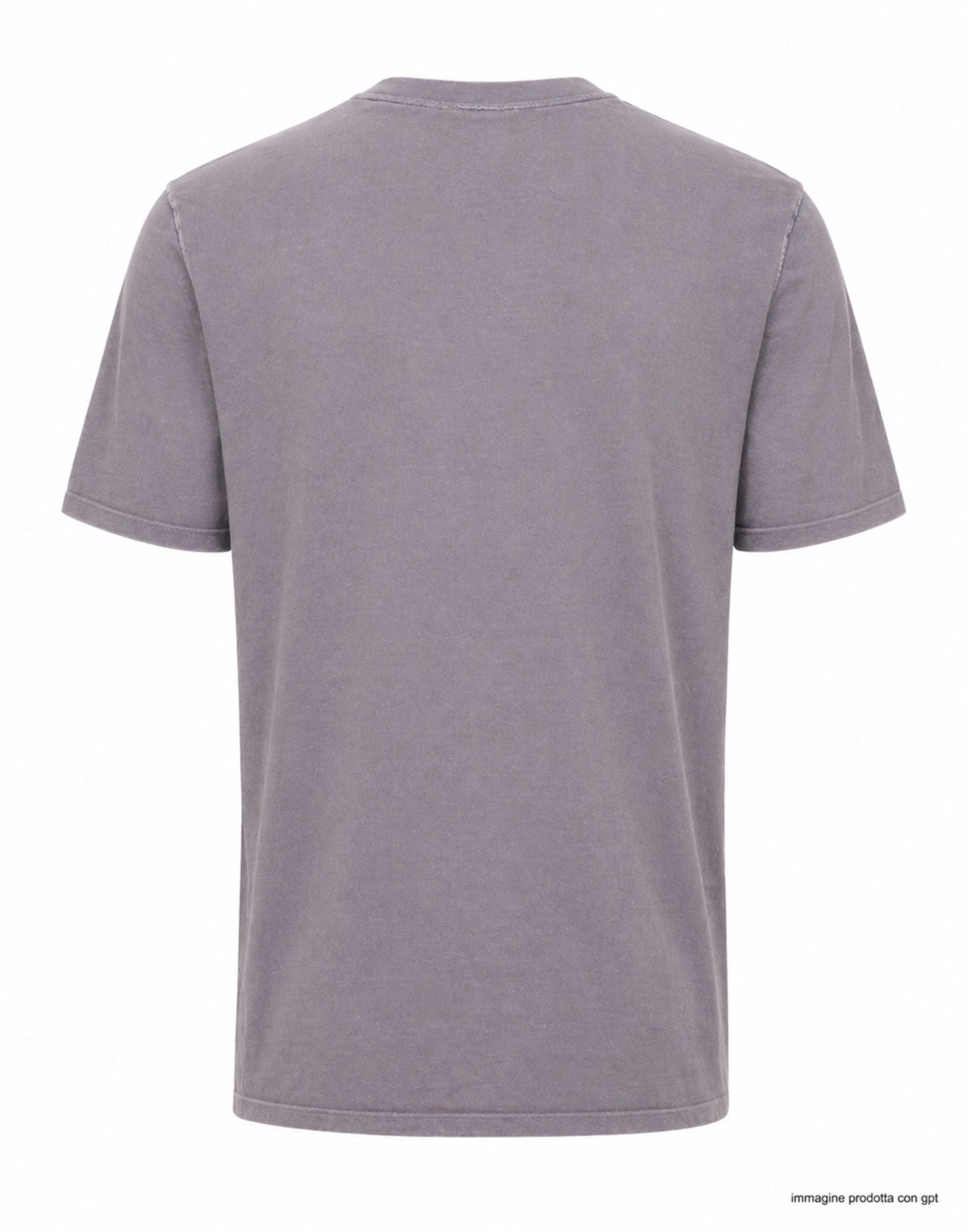 Grey Round Neck Cotton Casual T-Shirt