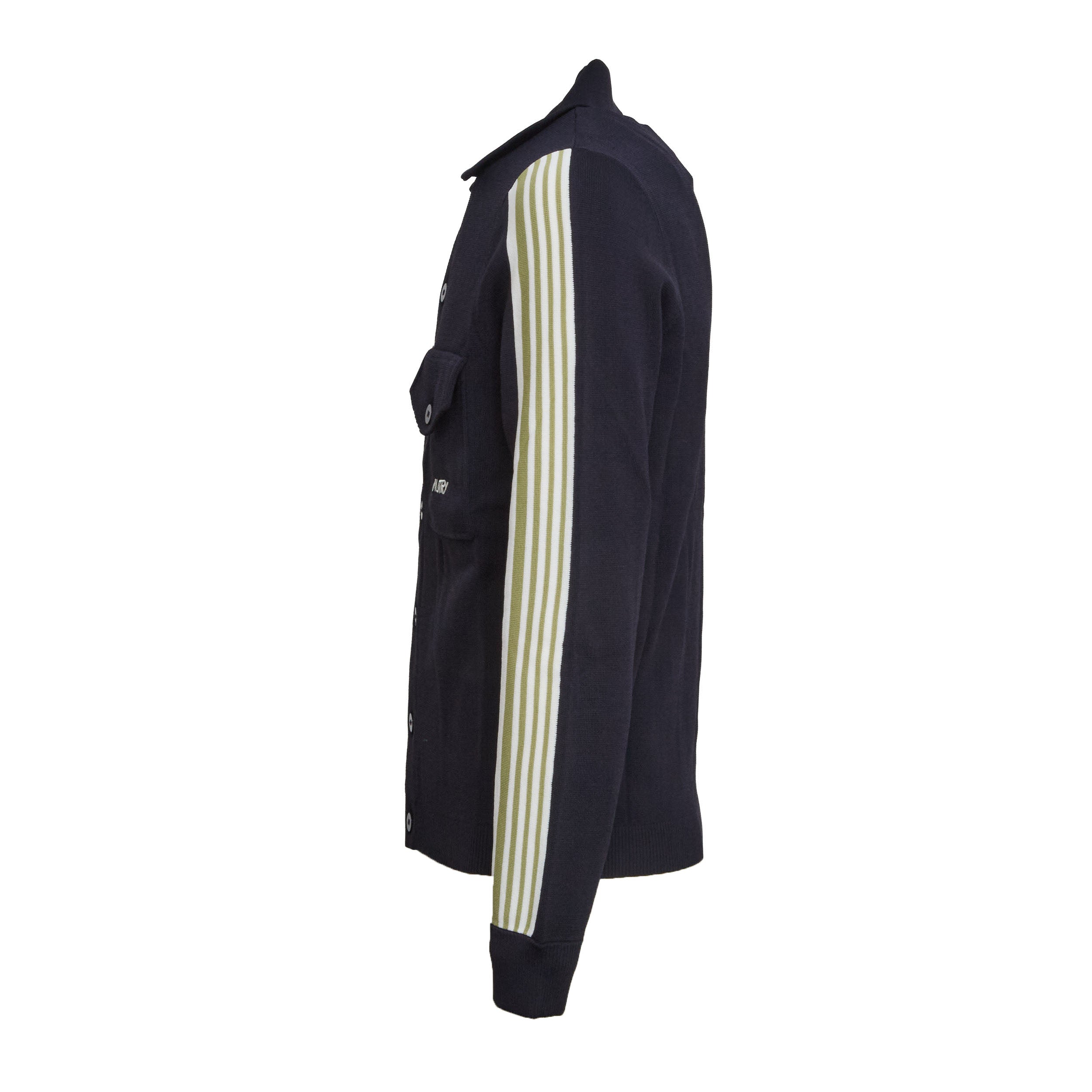 Tennis-Style Knit Zip Jacket