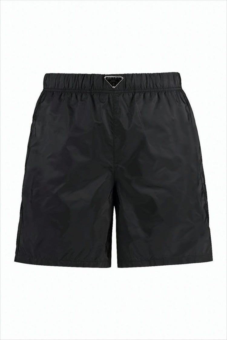 Black Swim Shorts with Subtle Logo Detail