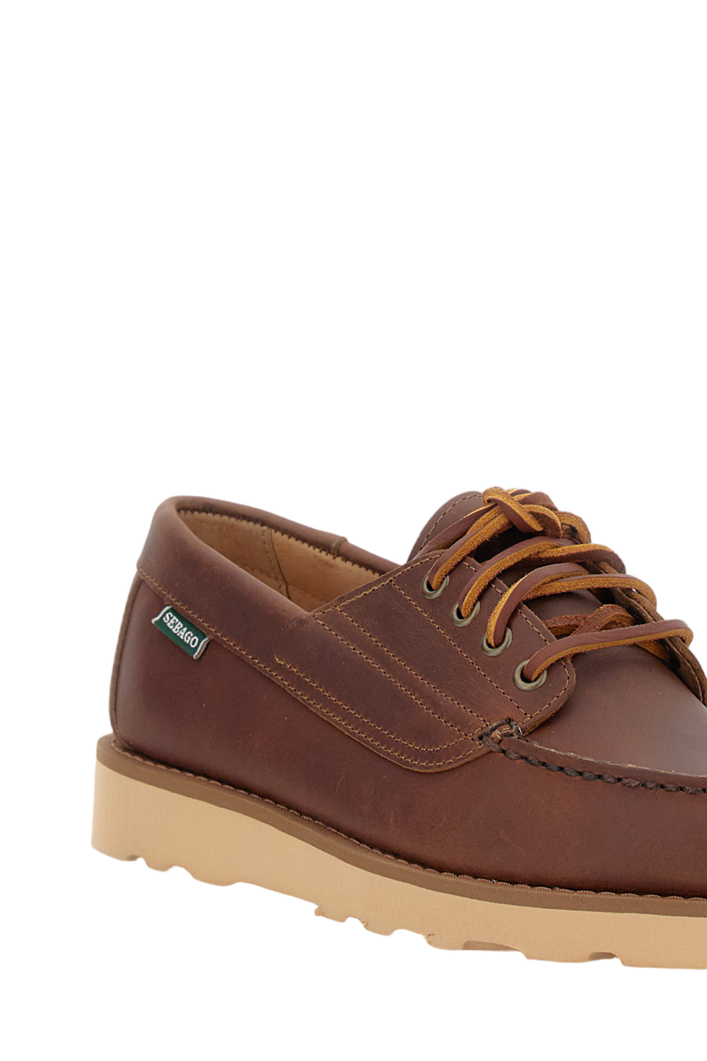 Brown Calfskin Suede Loafers With Moccasin Stitching
