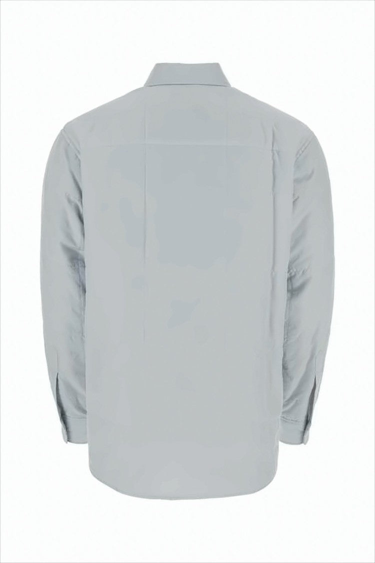 Grey Long-Sleeve Shirt with Structured Shoulders