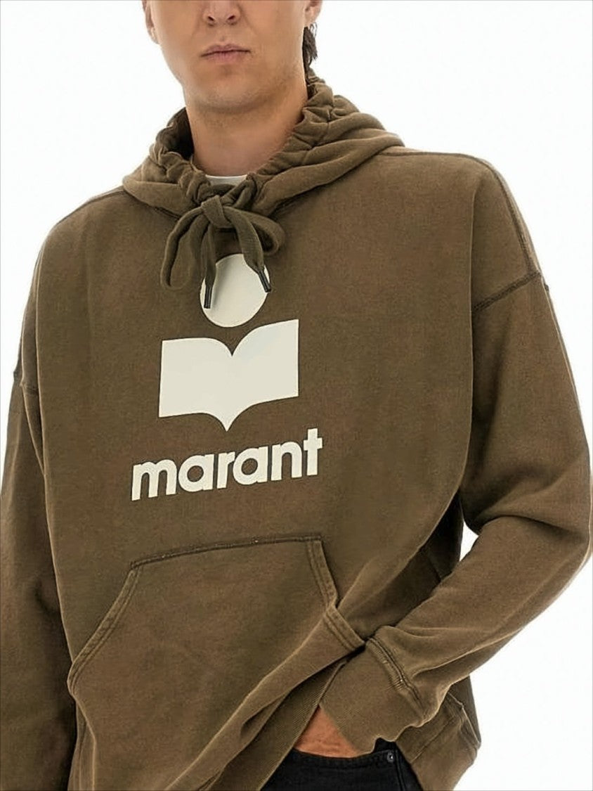 Relaxed-Fit Brown Hoodie with Bold Graphic Print