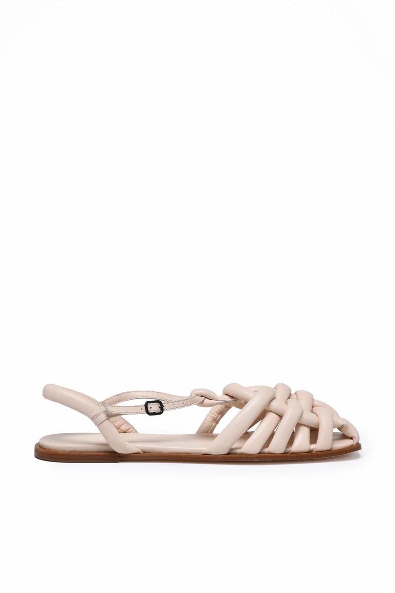 Flat Leather Sandals - Pink