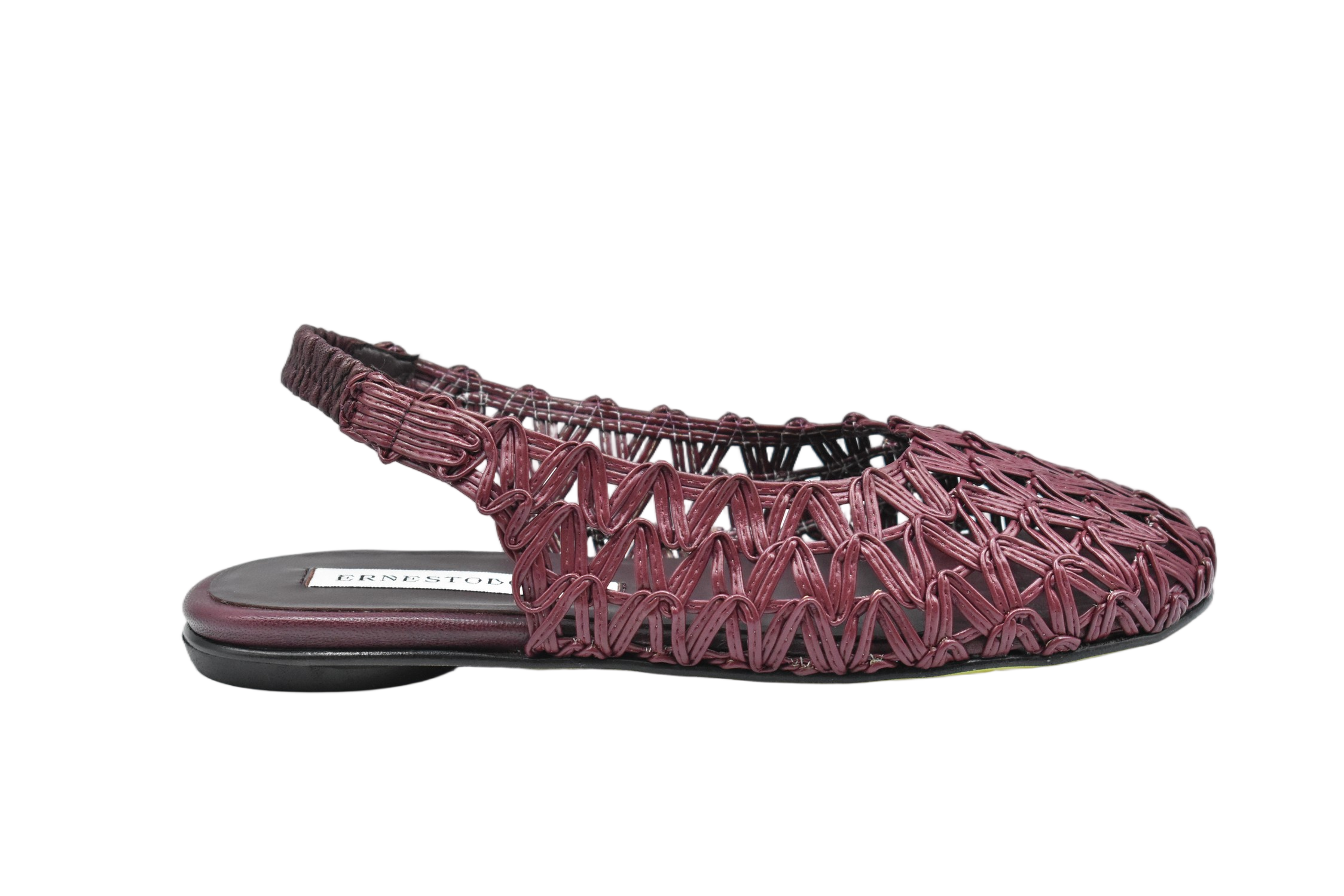 Woven Design Low Shoes With Slingback Strap