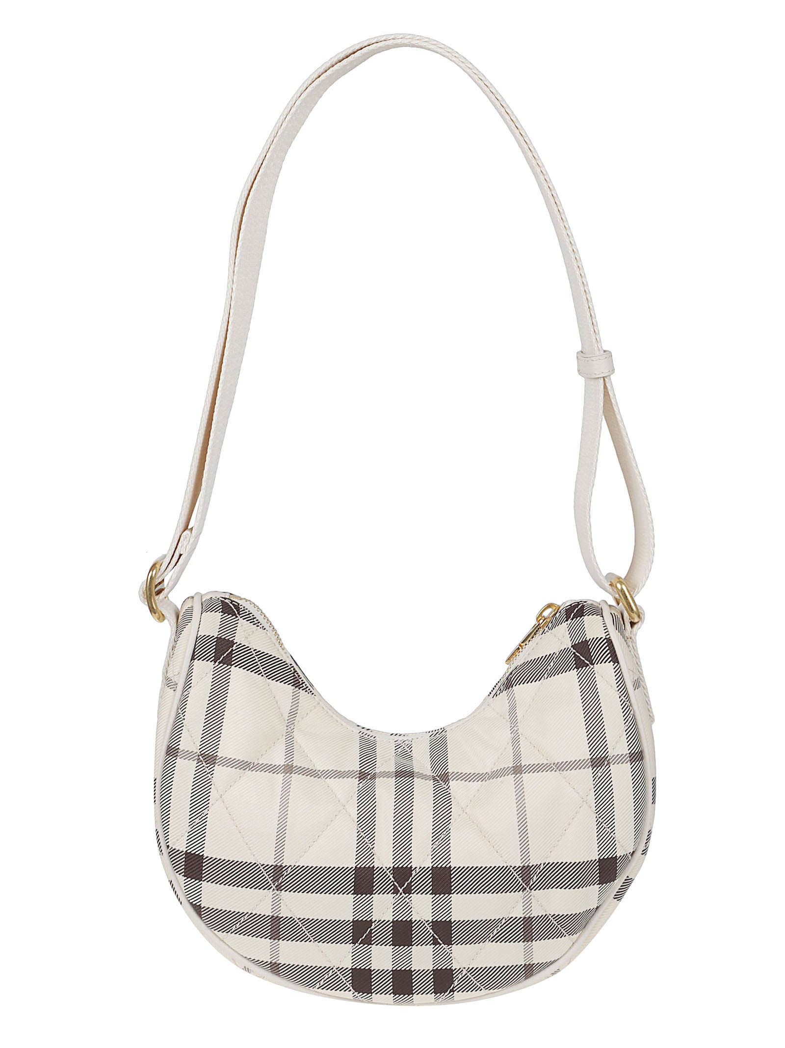 Crescent-Shaped Quilted Shoulder Bag