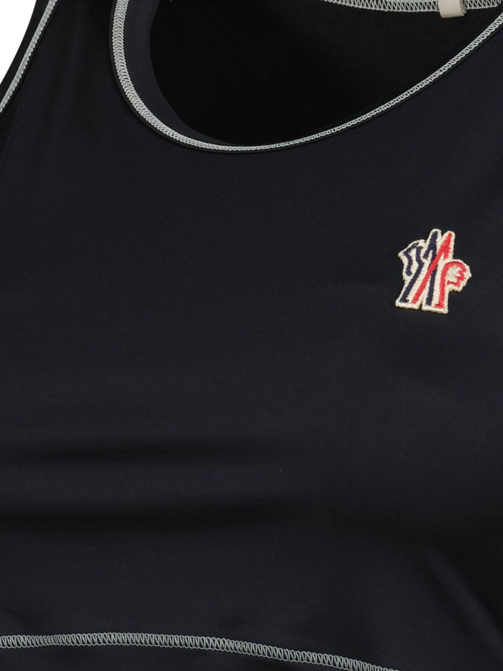 Cropped Fitted Top With Contrasting Stitching