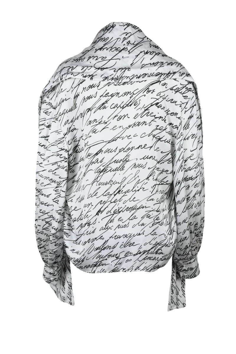 Fluid Drape Script Print Balmain Shirt