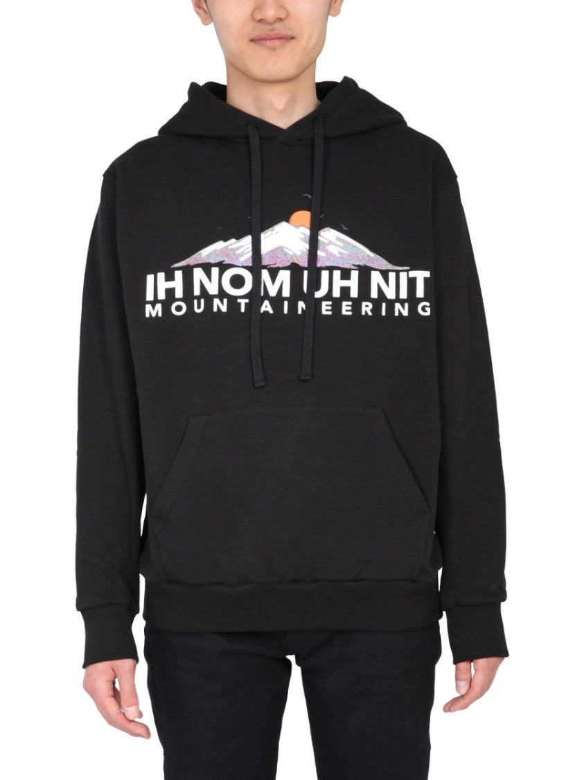Graphic Mountain Hoodie With Drawstring