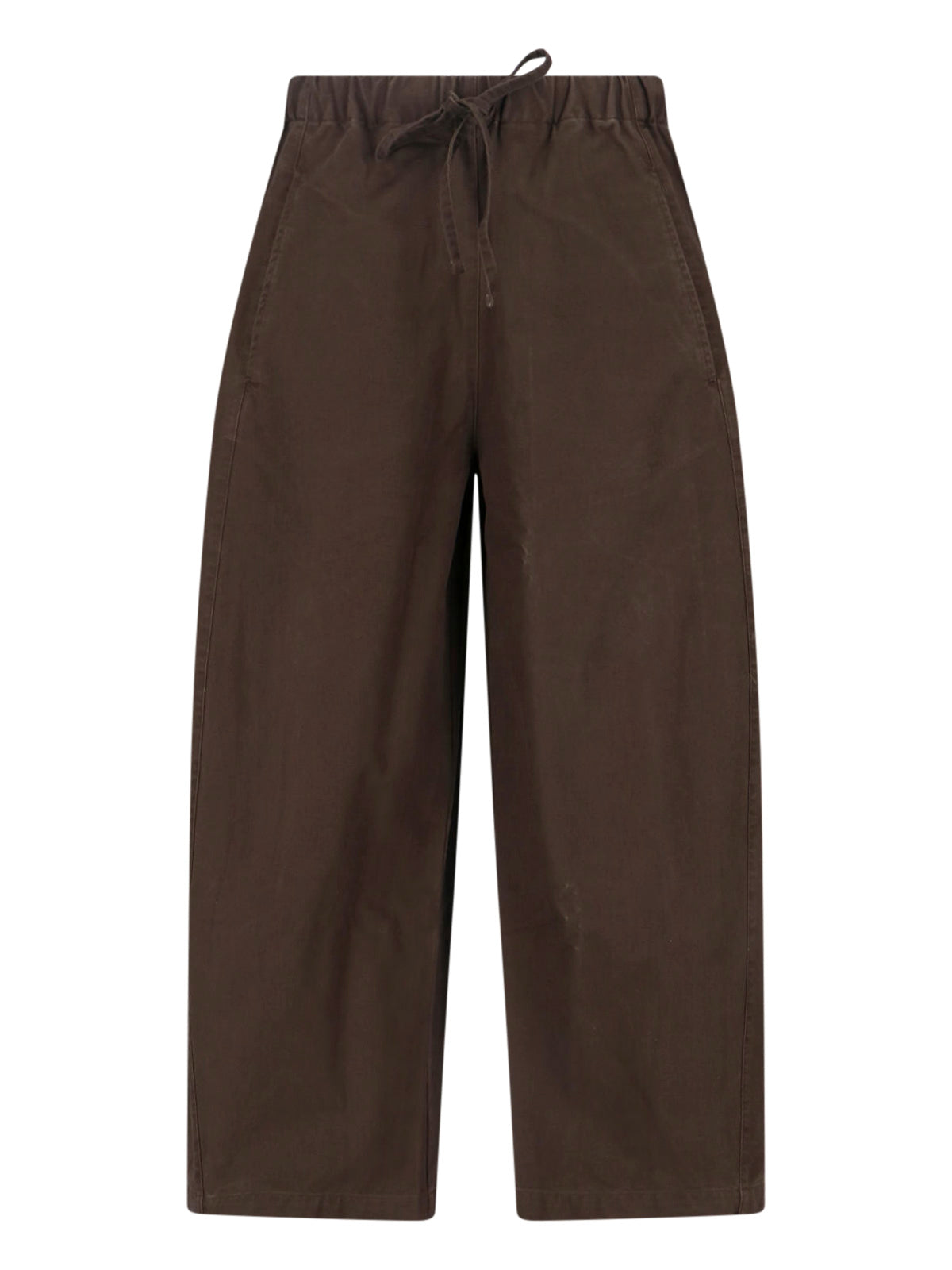 Brown Loft Wide-Leg Cotton Pants