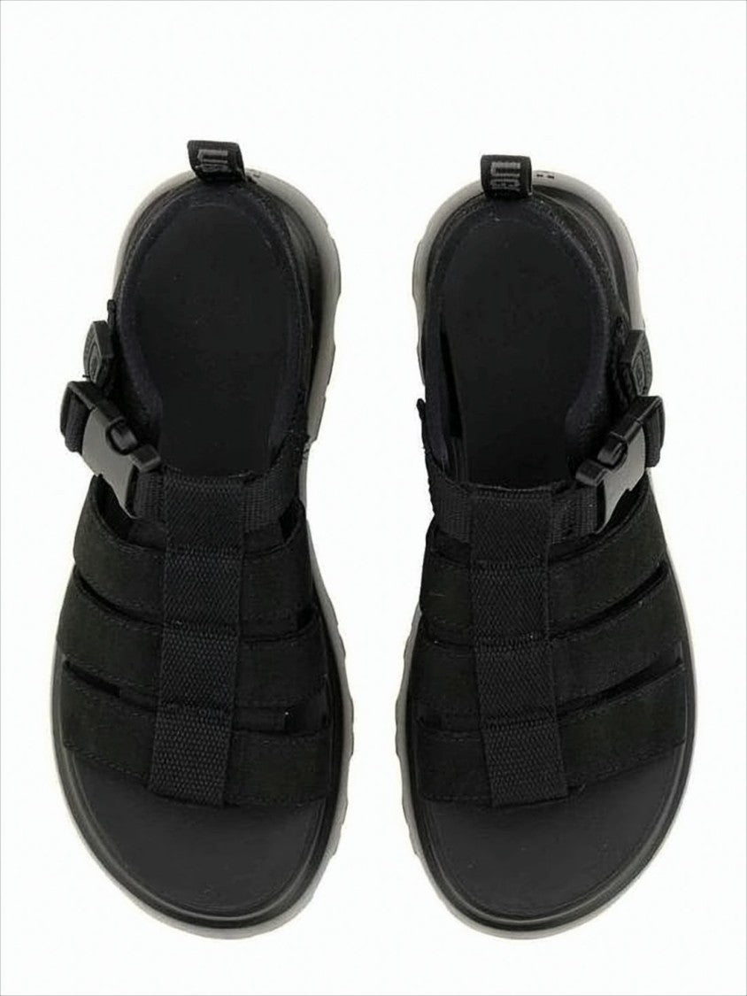 Nubuck Leather Sandals with Rugged Platform Sole