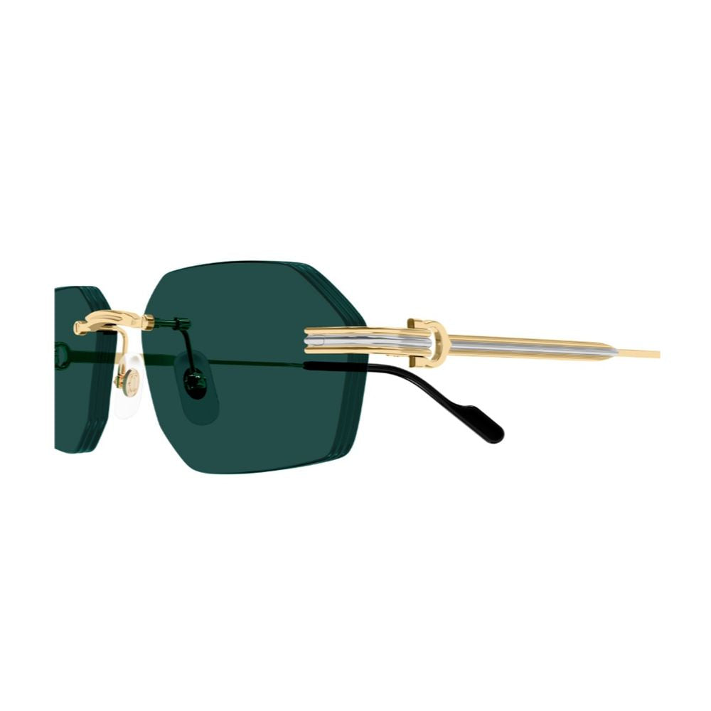 Rimless Geometric Sunglasses With Gold-Tone Metal Frame