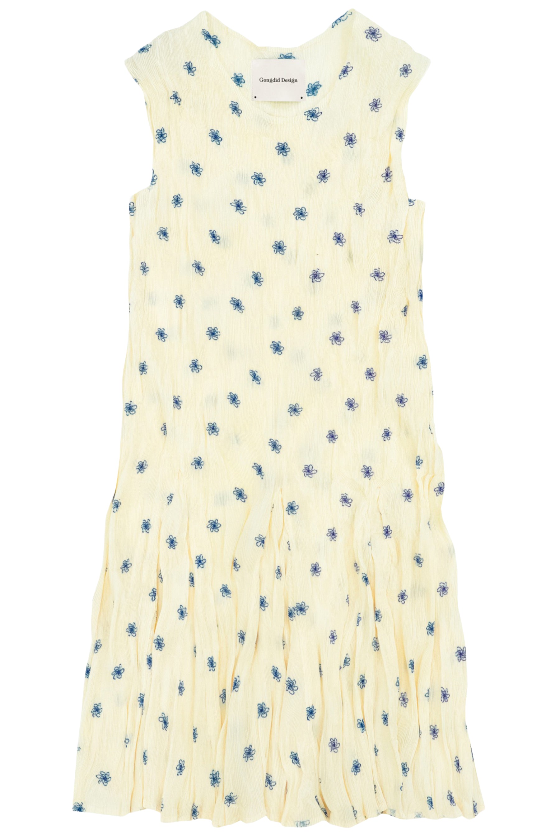 Pleated Midi Dress With Floral Pattern