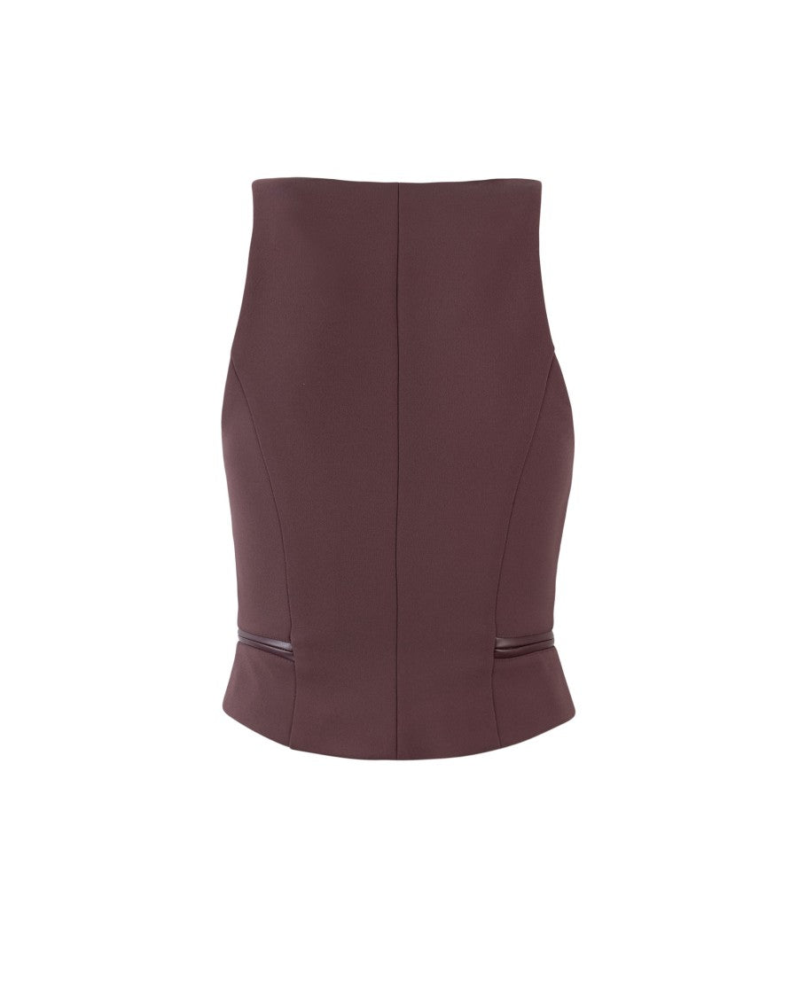 Double Crepe Top With Burgundy Zip Details