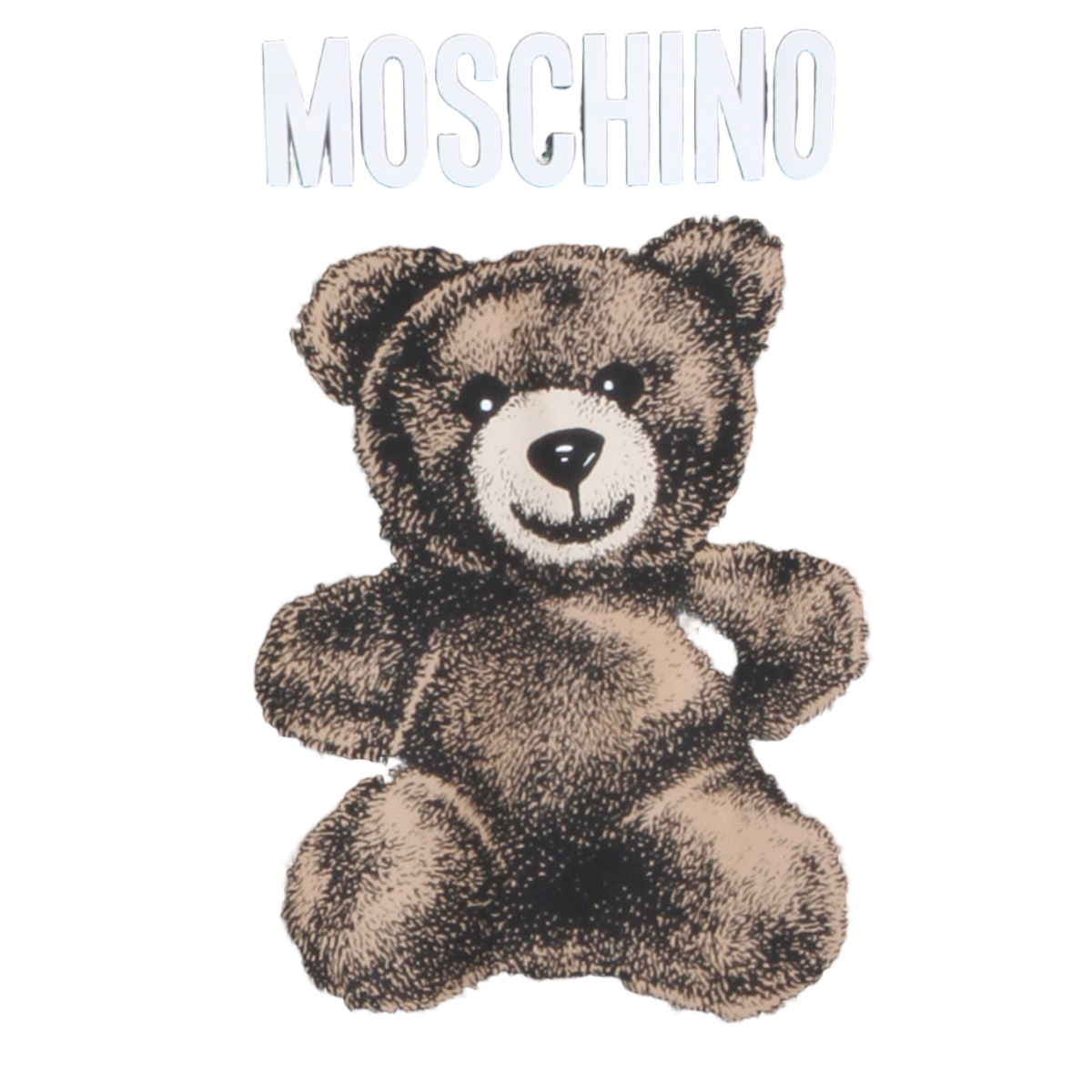 Short-Sleeve T-Shirt With Teddy Bear Graphic And Diamond Pattern