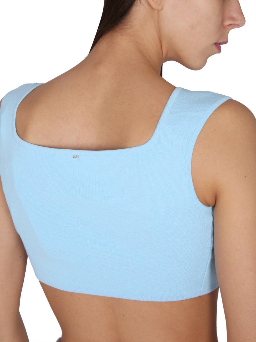 Square Neck Crop Top in Lightweight Cotton
