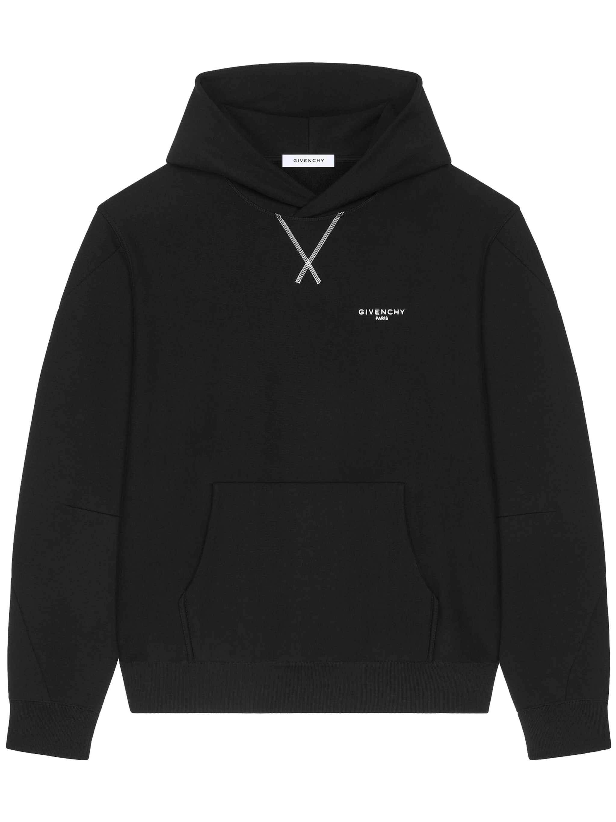 Couture Seam Regular Fit Black Hoodie