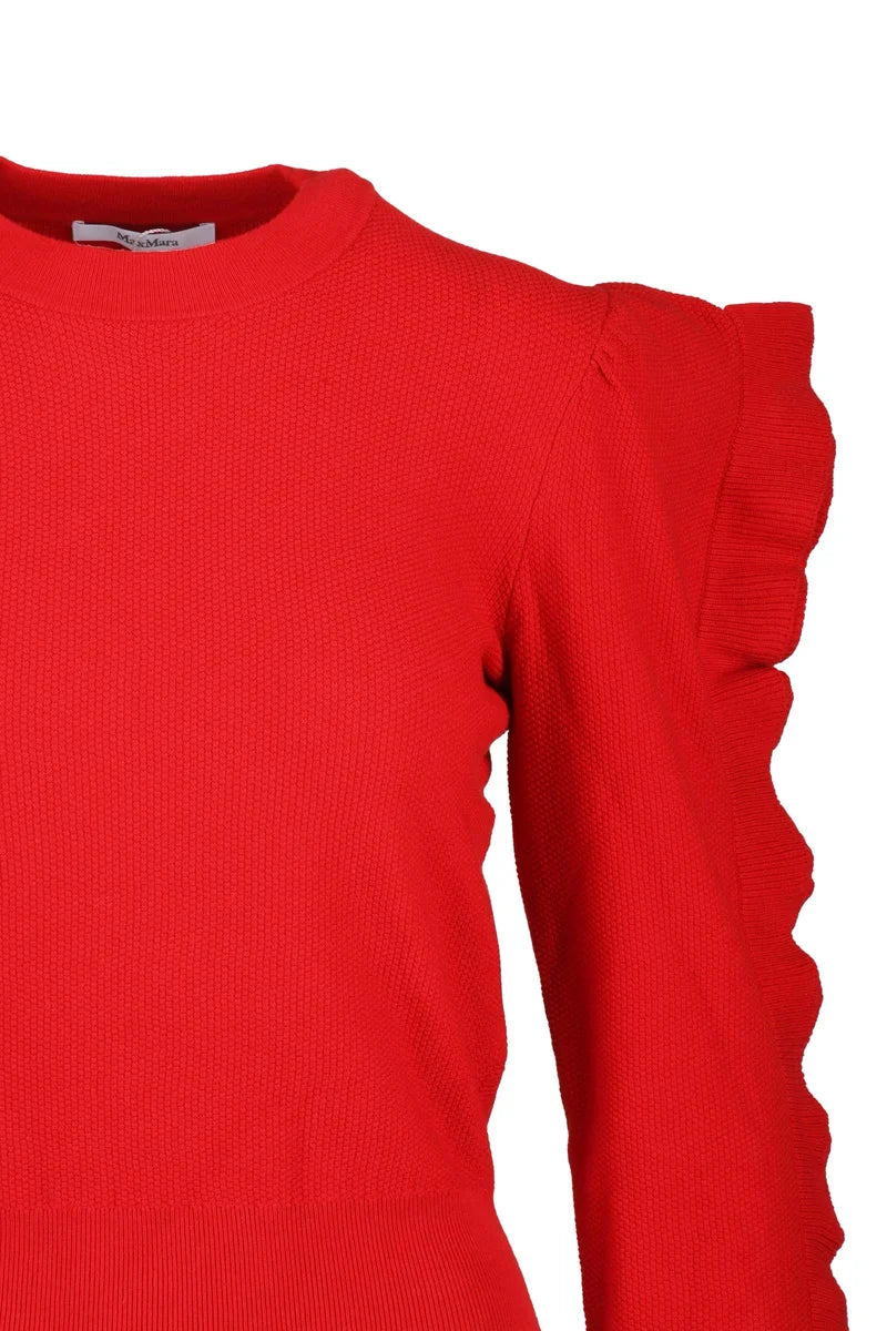 Genero Sweater with Flounce - Red