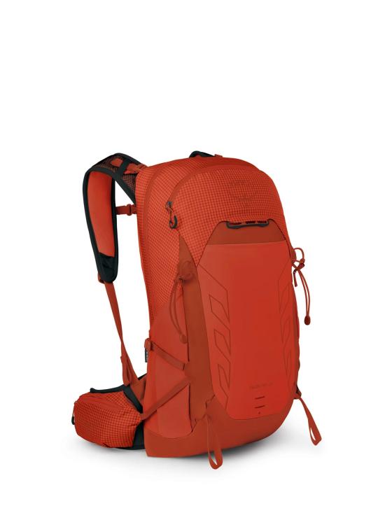 Structured Orange Backpack With Multi-Compartment Design