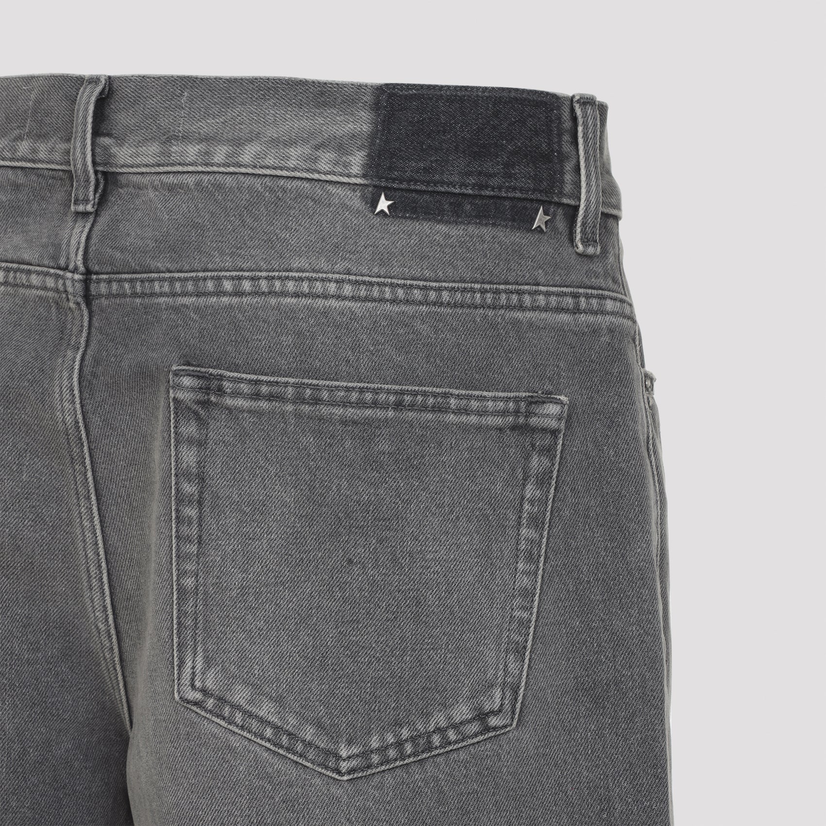 Faded Grey Wide-Leg Jeans with High Waist