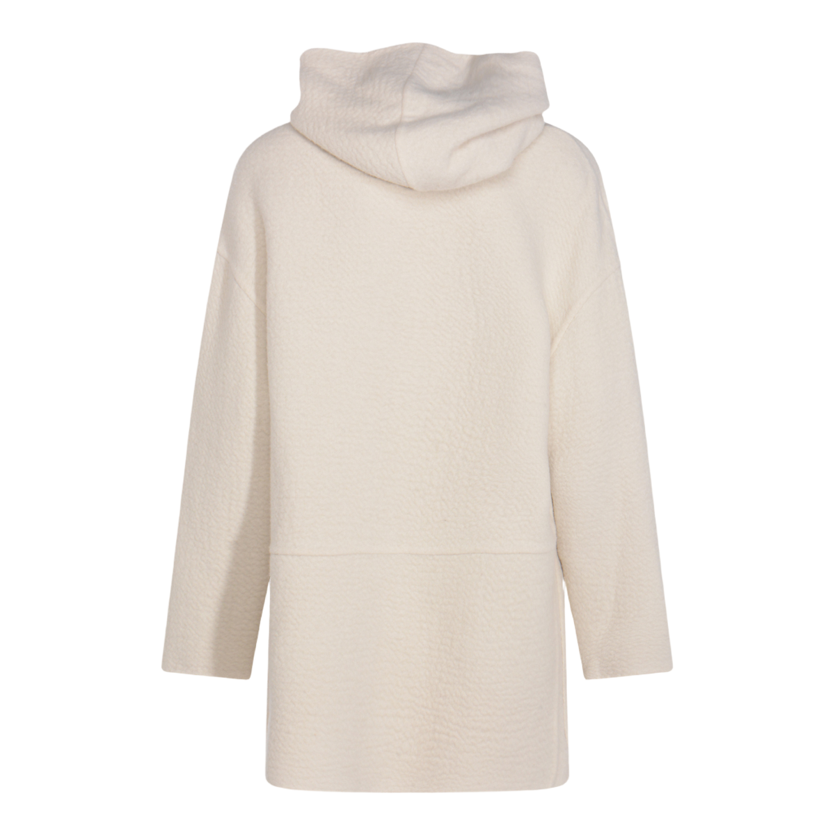 Long Hooded Sweater with Front Zipper