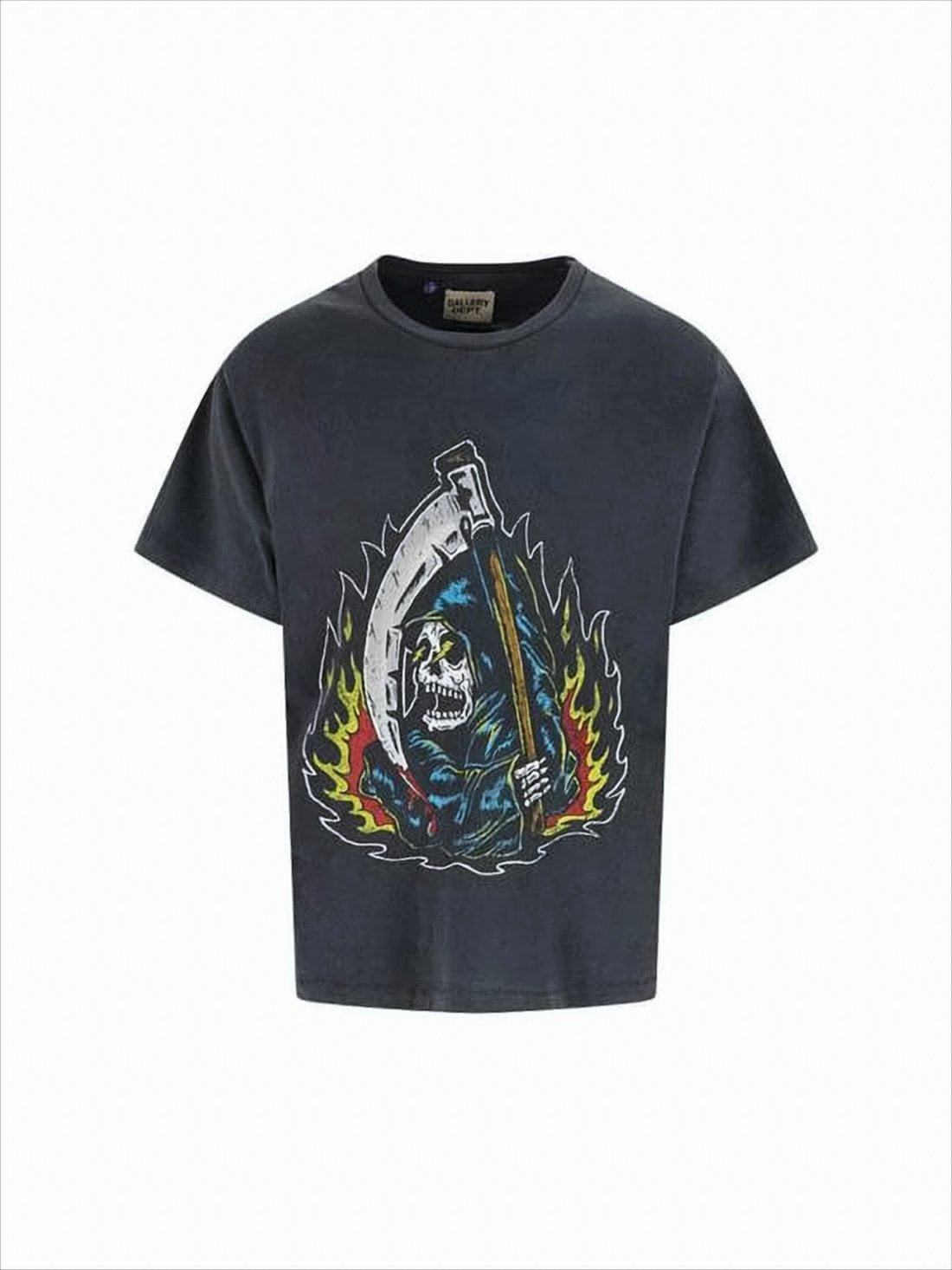 Boxy Cropped Graphic Black T-Shirt