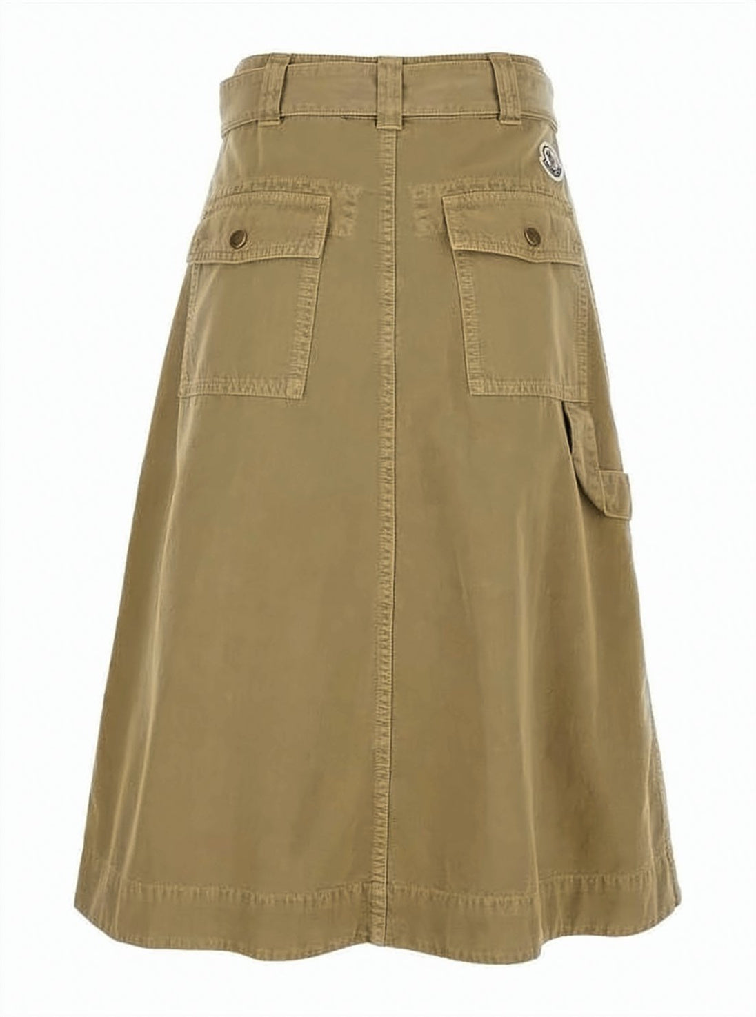 Structured Midi Skirt with Front Button Closure