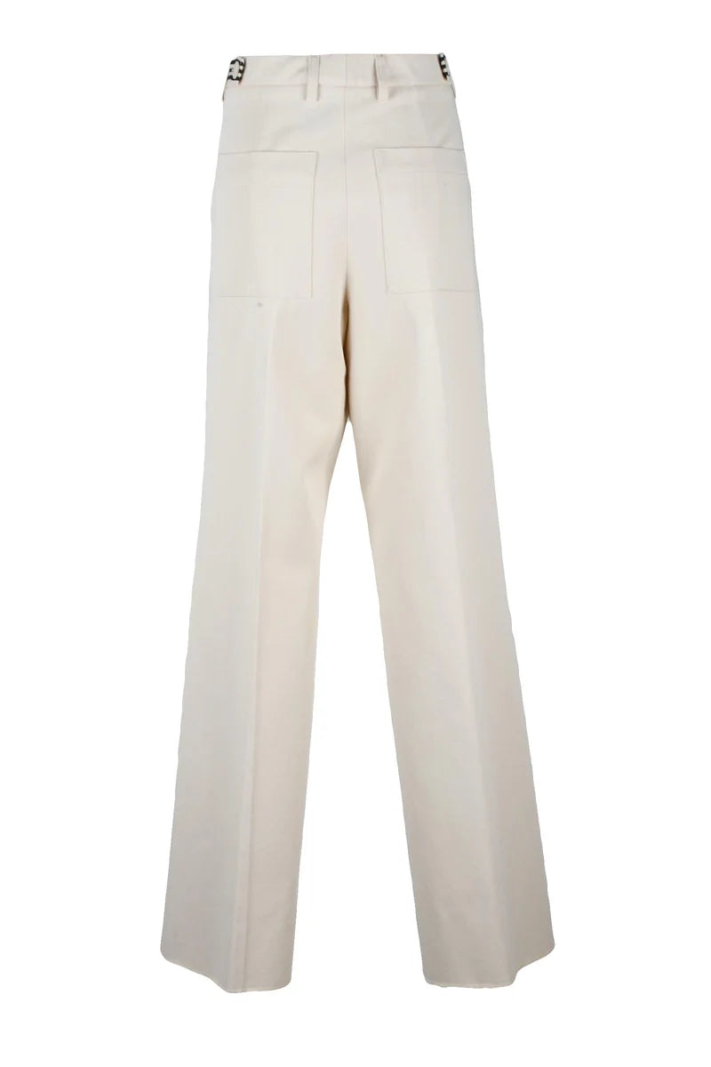 Wide Leg Trousers - White