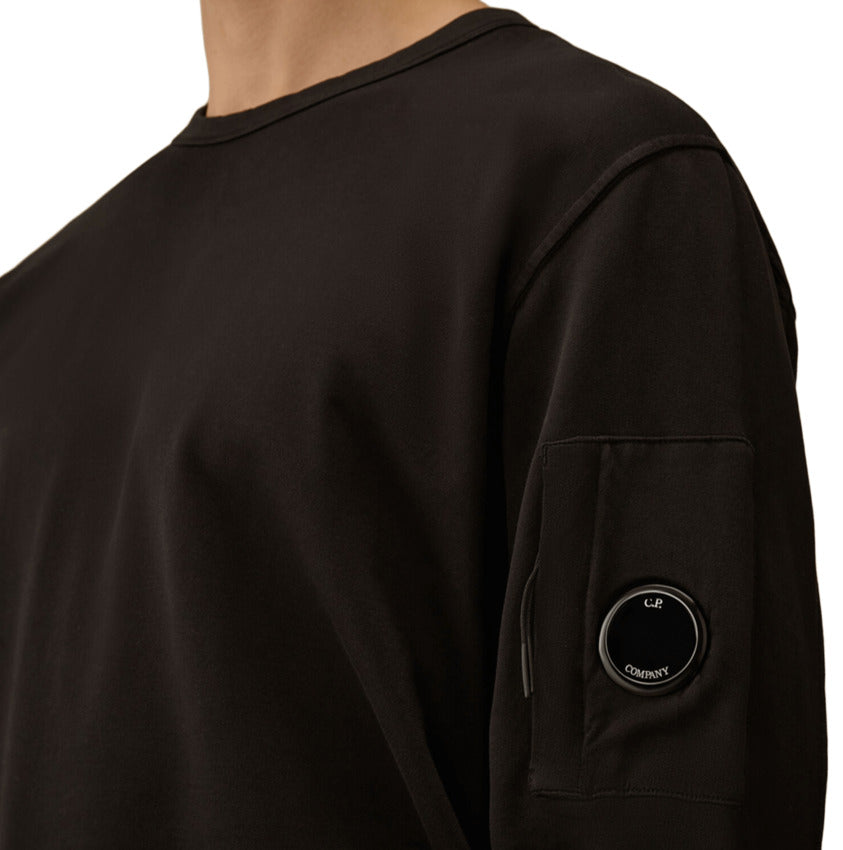 Black Fleece Sweatshirt With Iconic Lens Detail