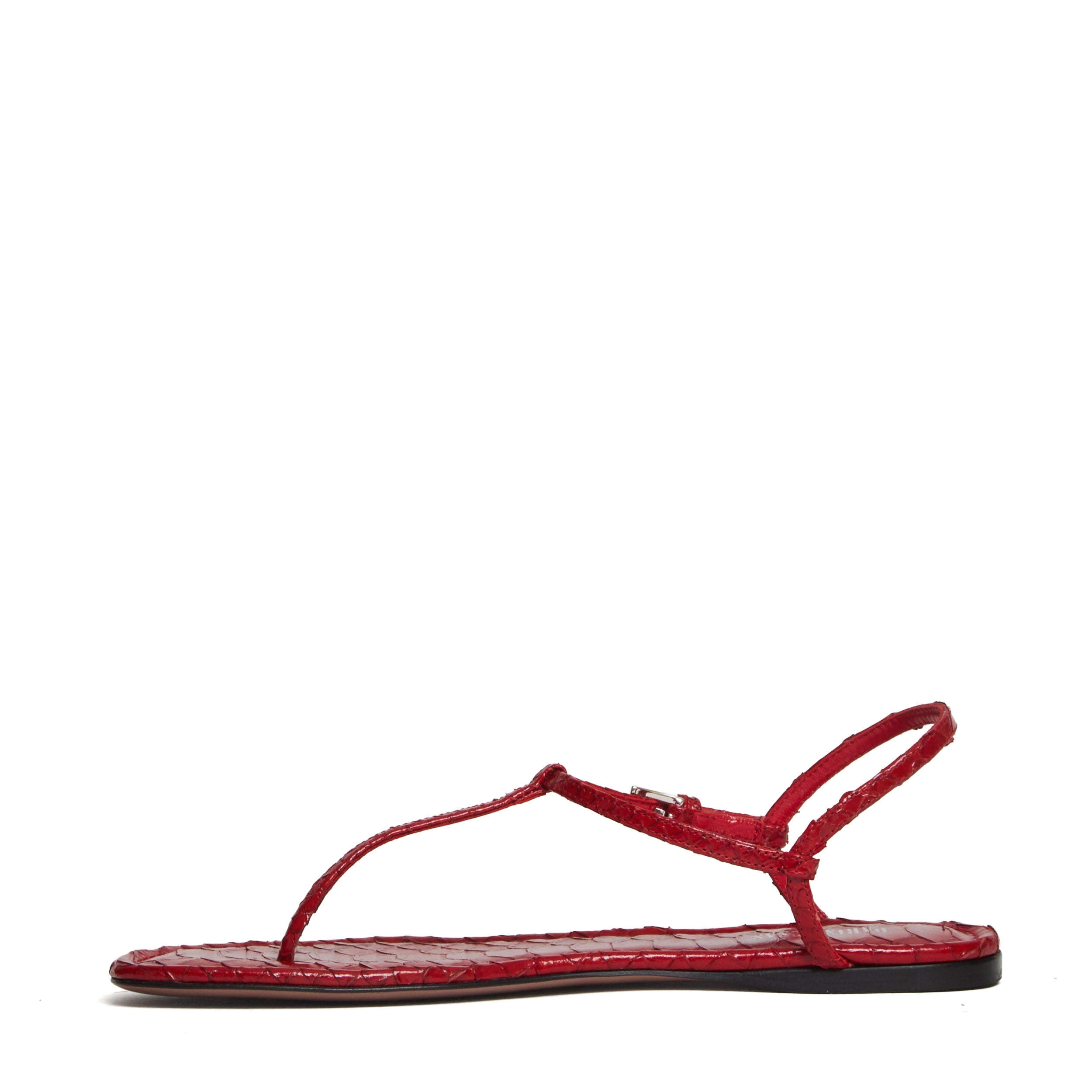 Montecarlo Mono Printed Python Flat Sandals