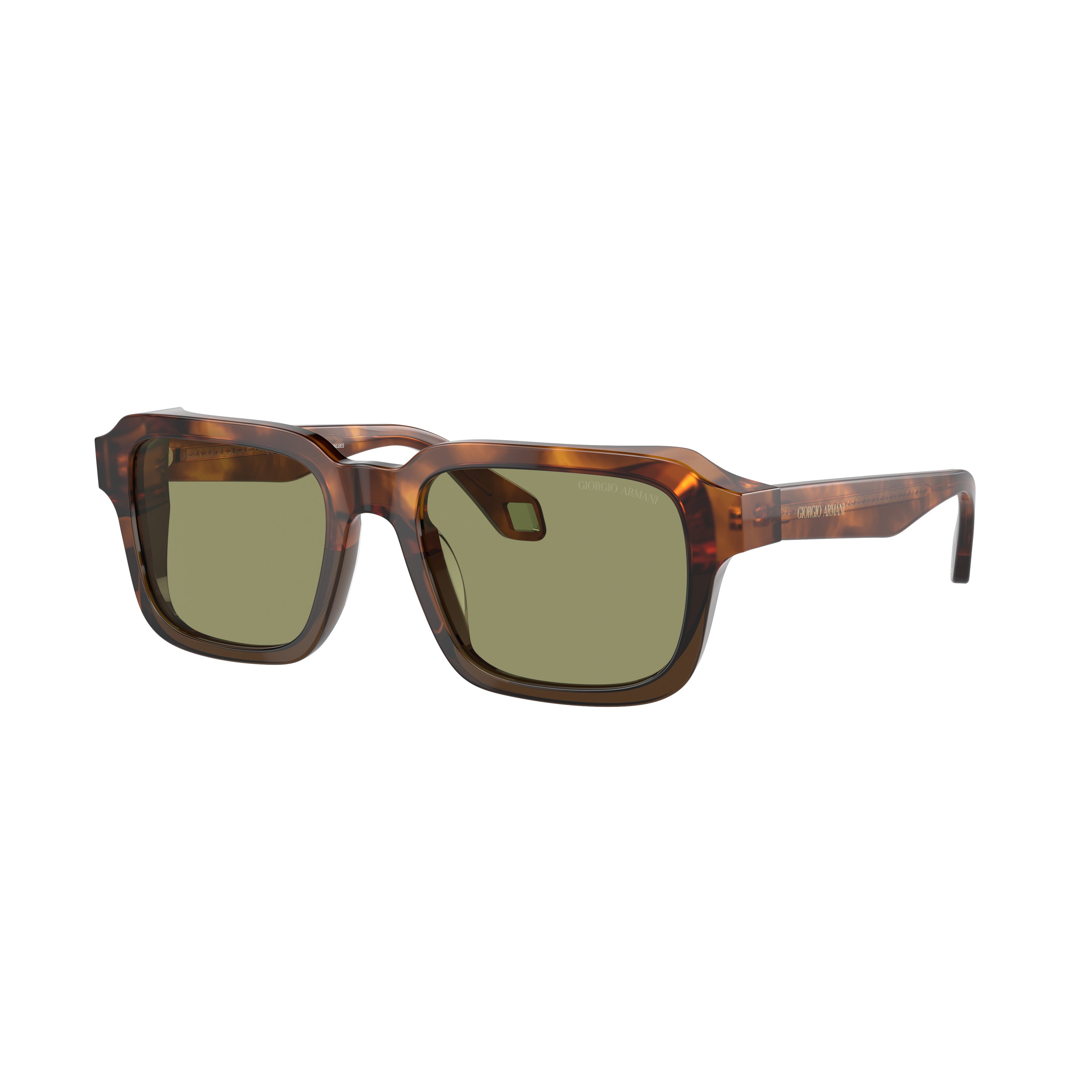 0ar8194u Bold Square Tortoiseshell Sunglasses with Green Lenses