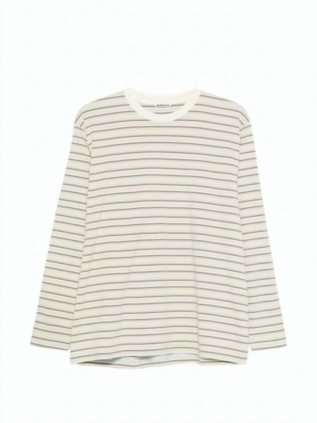 Long-Sleeve Cotton T-Shirt With Striped Design