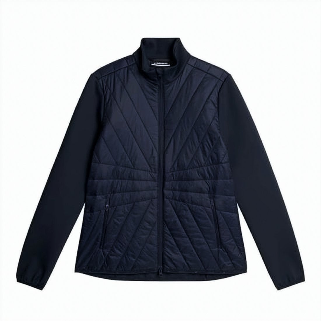 Quilted Blue Jacket with Stand Collar