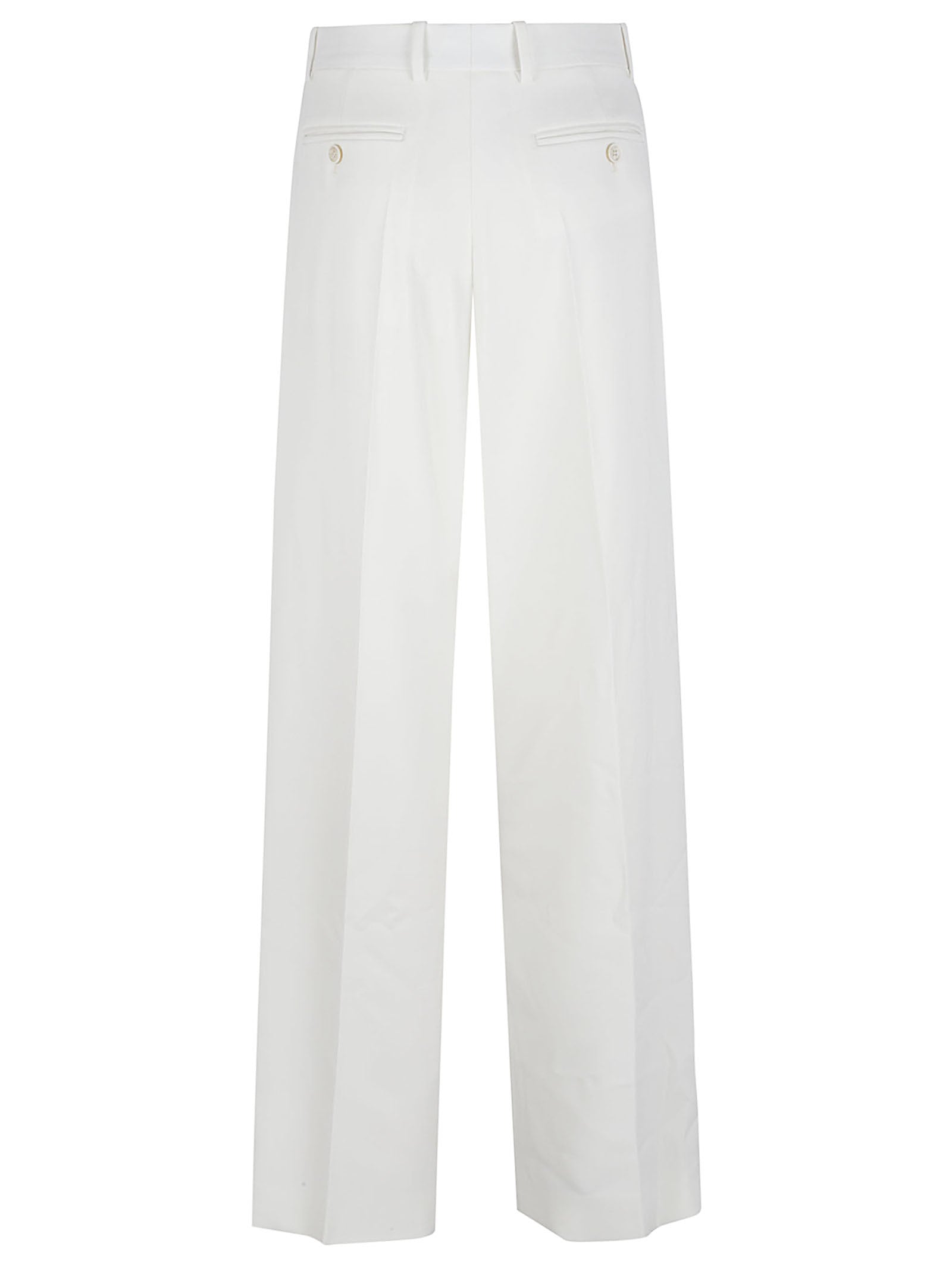 Tailored Trousers with Double Pleats and Polished Finish