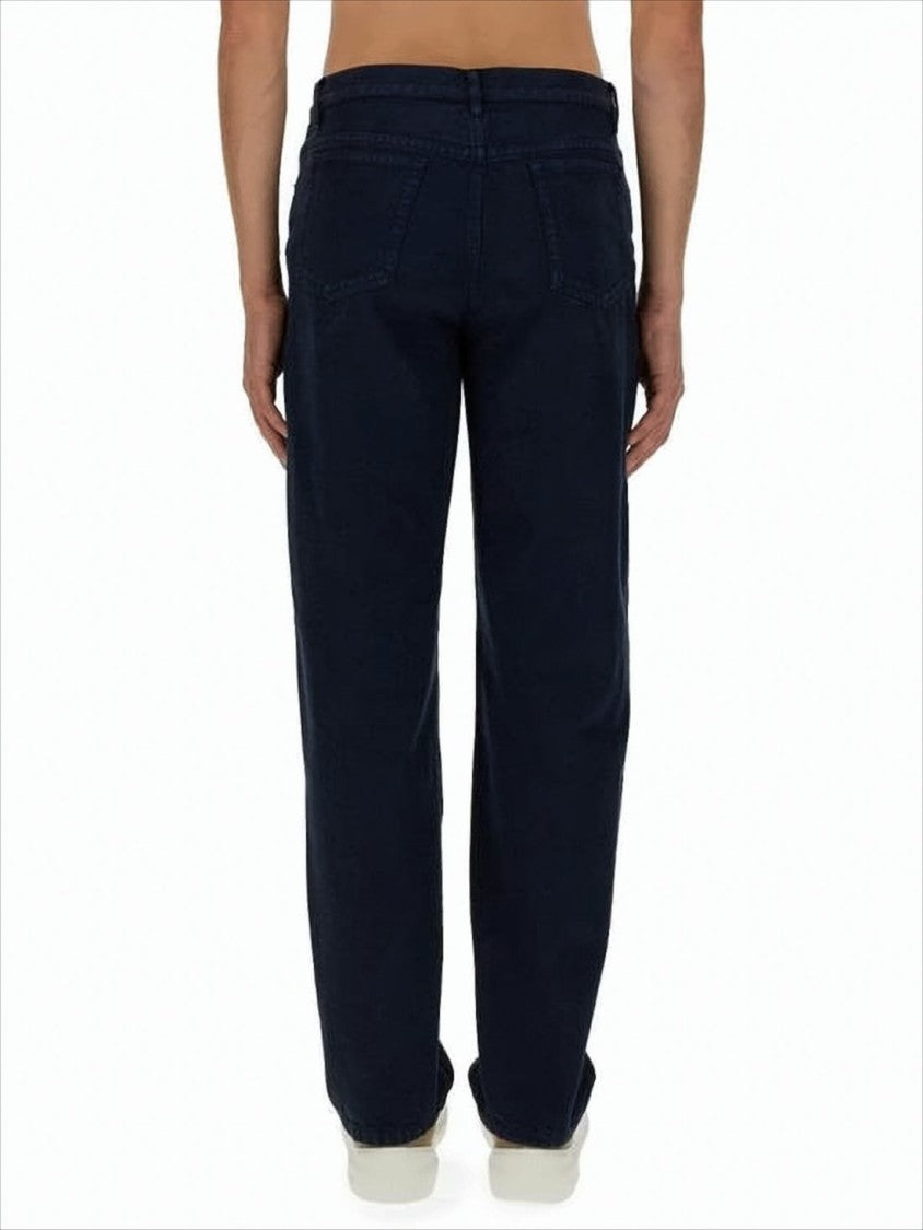 Straight-Leg Denim Pants with Five-Pocket Design