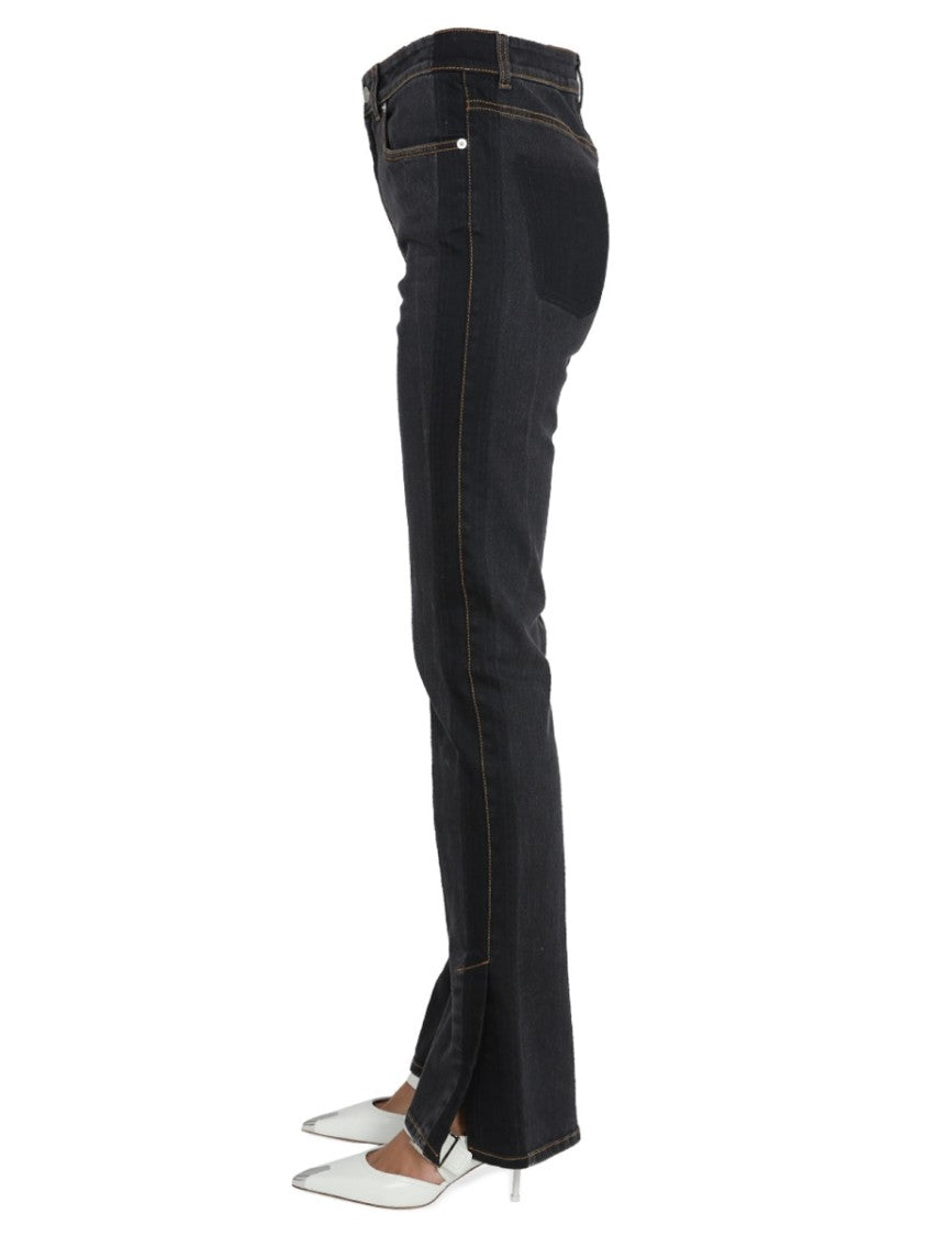 High-Waisted Wide-Leg Jeans With Contrast Stitching