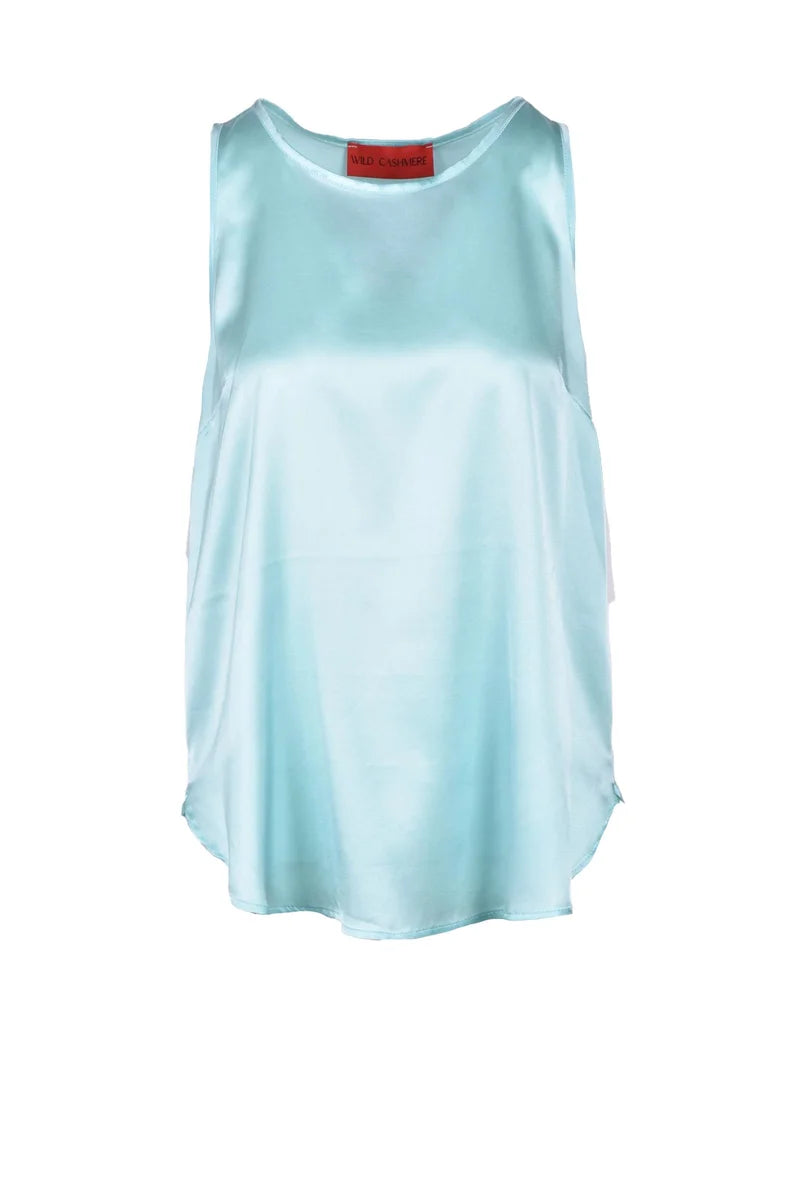 Stretch Silk Top - Aqua Green