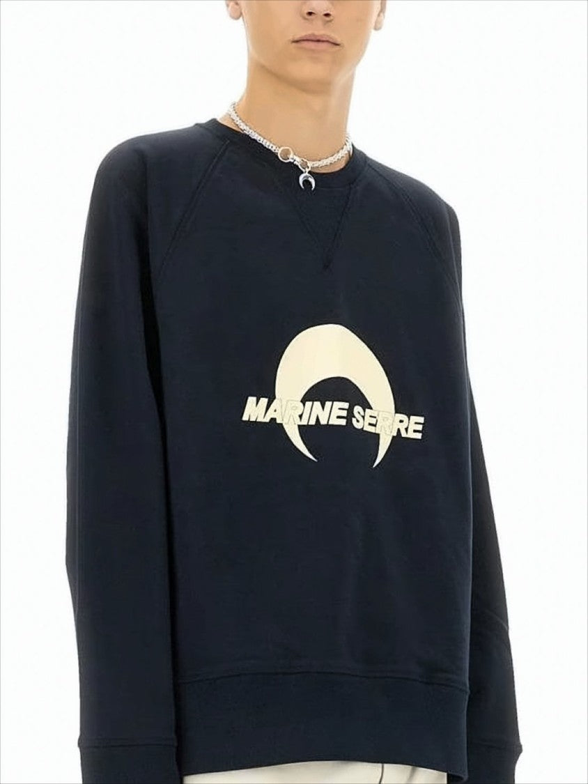 Crescent Moon Graphic Long-Sleeve Sweatshirt