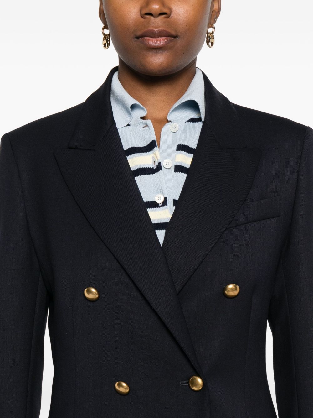 Double-Breasted Blazer With Gold Buttons