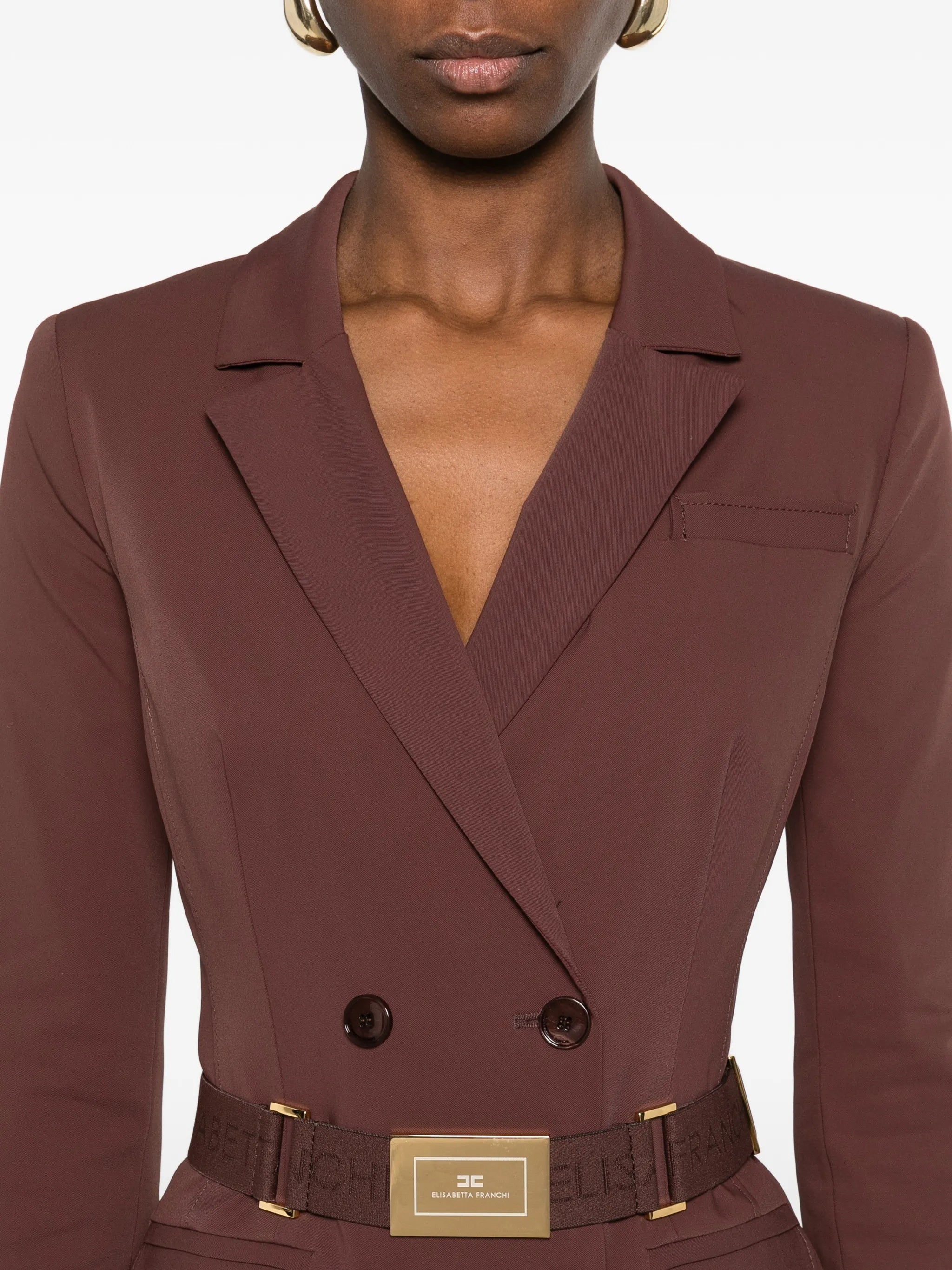 Tailored Double-Breasted Gold-Tone Button Dress