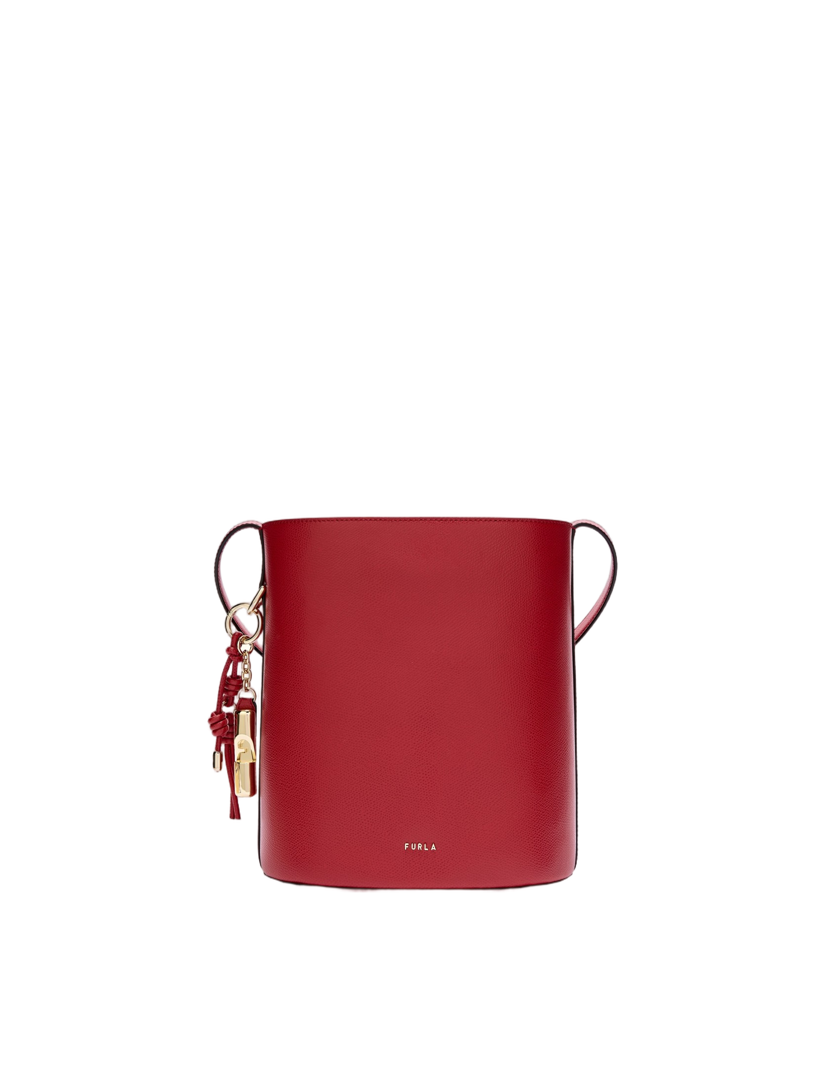 Roxie S Leather Bucket Bag, Red