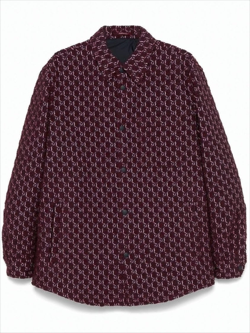 Patterned Burgundy Wool-Blend Shirt