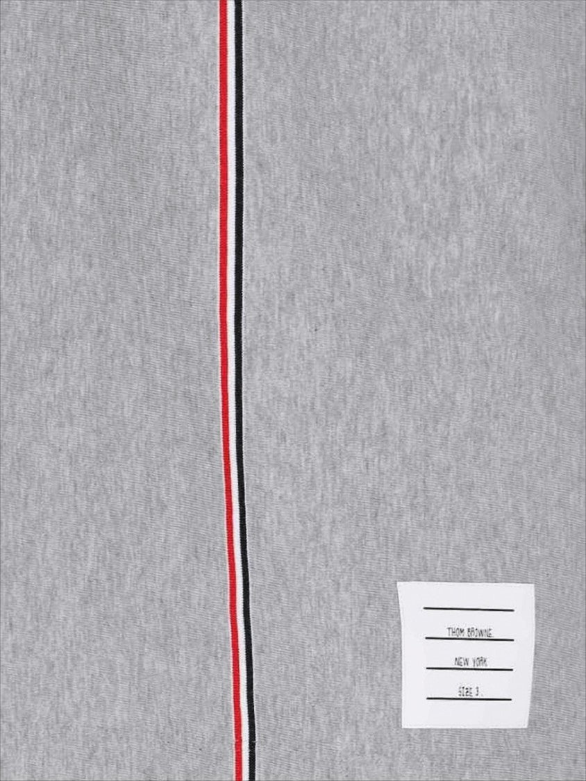 Short-Sleeved Crew Neck Cotton T-Shirt with Tricolor Stripe