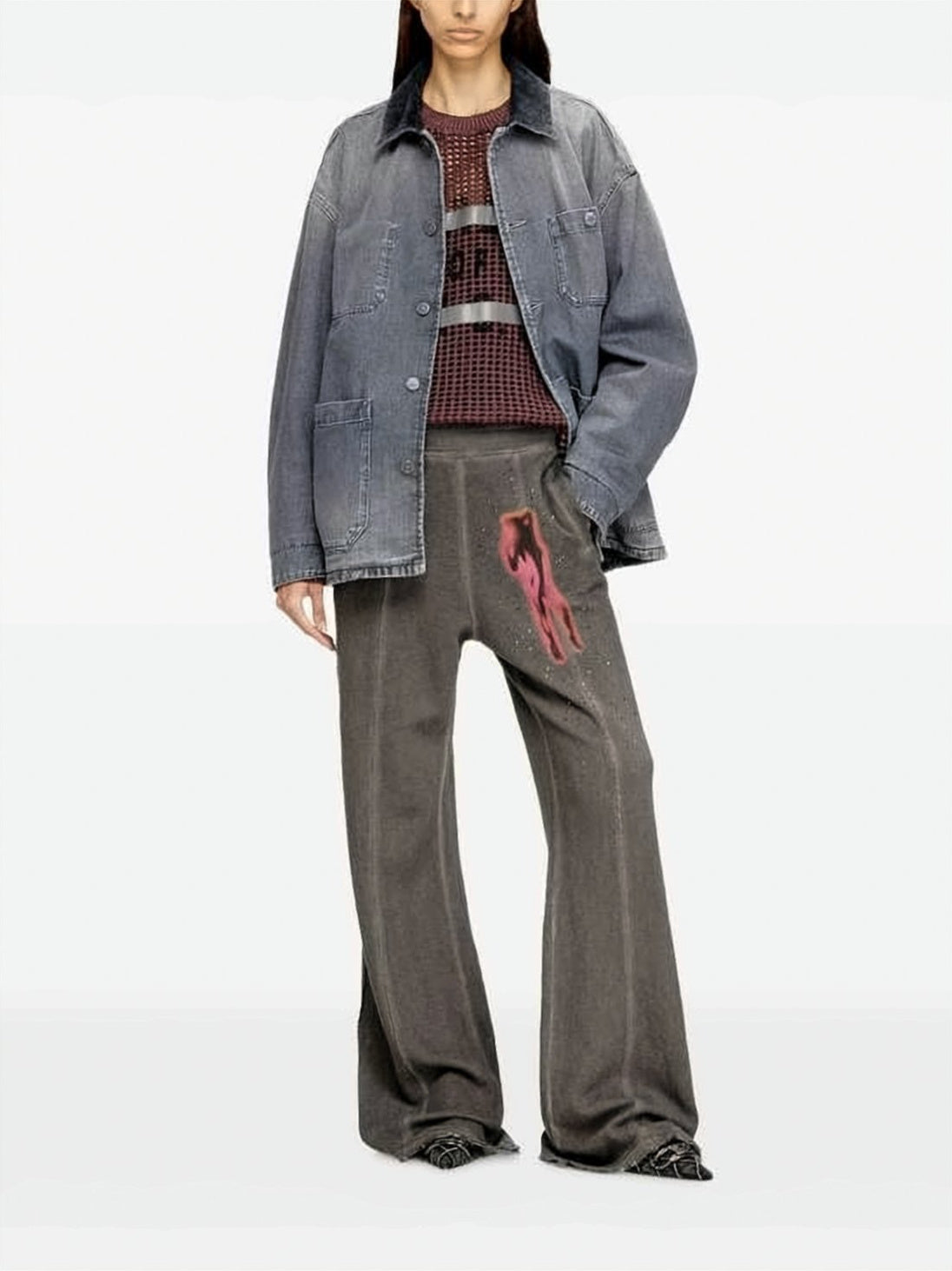 Relaxed-Fit Faded Grey Denim Jacket