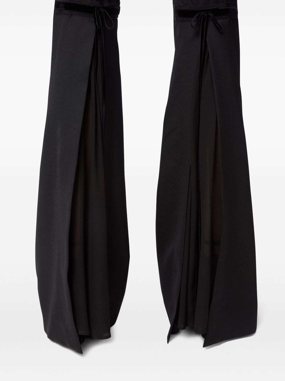High-Waist Black Trousers With Flared Hem