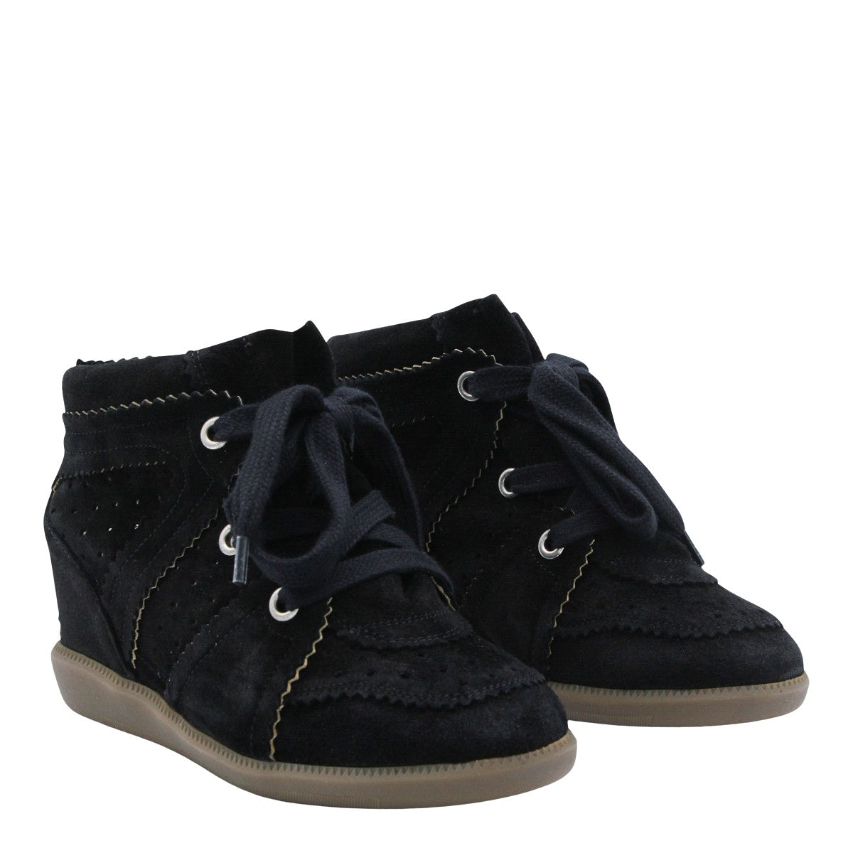 Sole Black Sneakers with Lace-Up Front