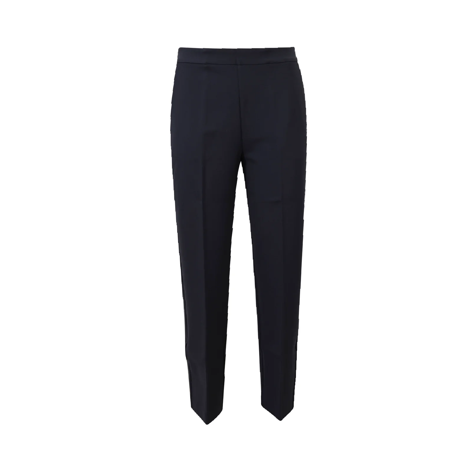 Refined Blue Straight Pants With Clean Waistband