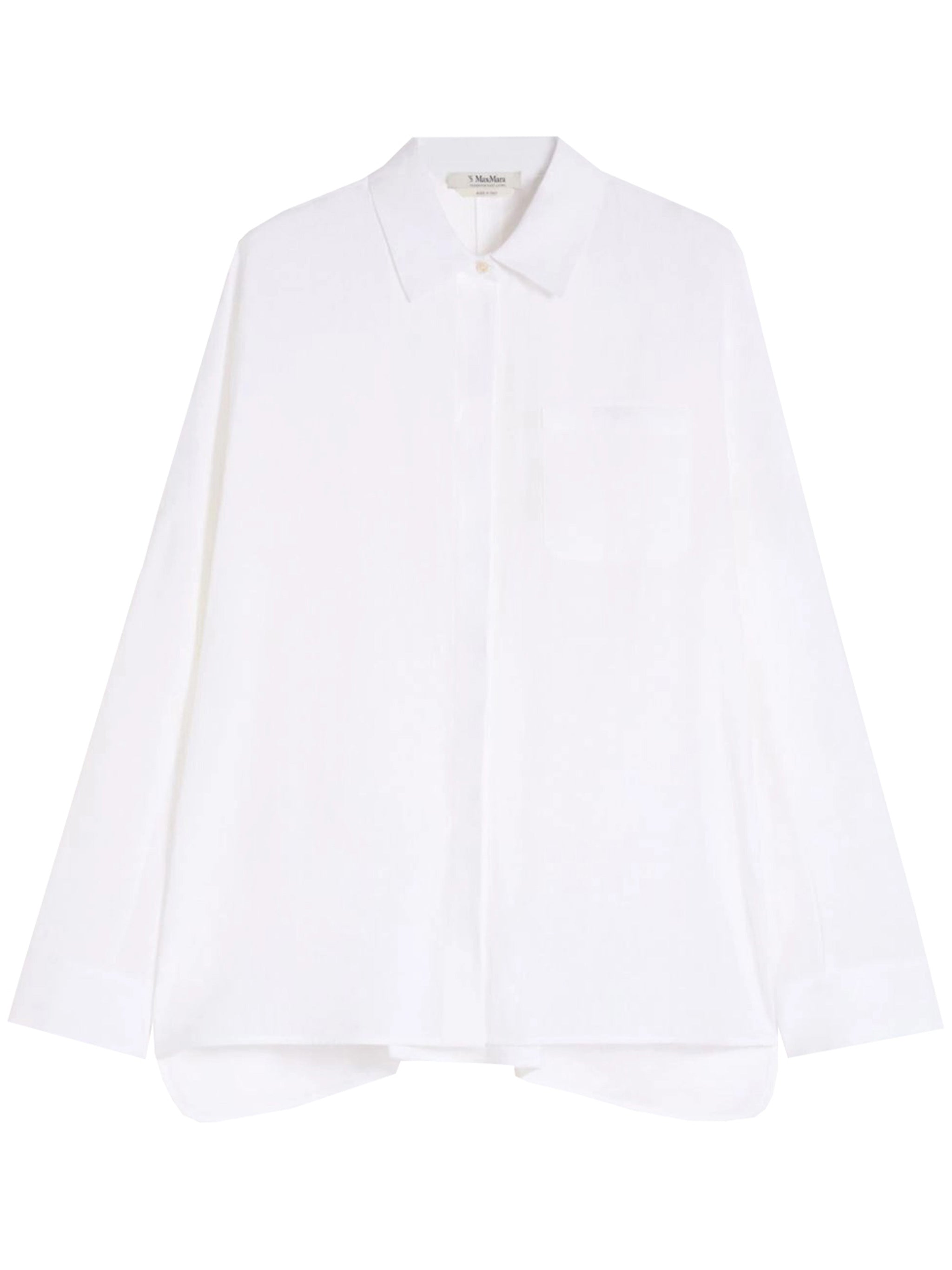 White Smmgala Loose-Fitting Cotton Shirt