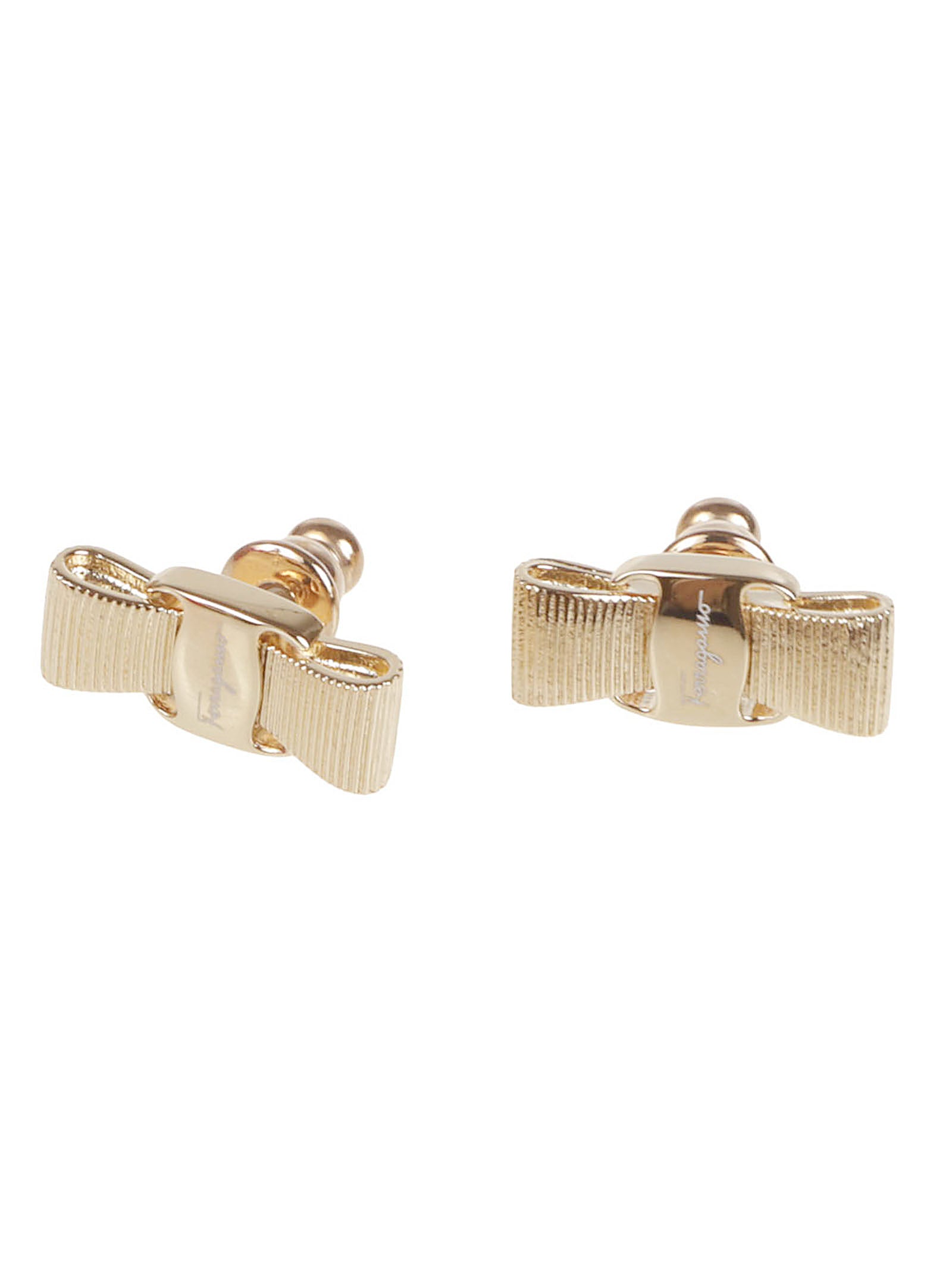 Grosgrain Bow Earrings in Polished Golden Brass